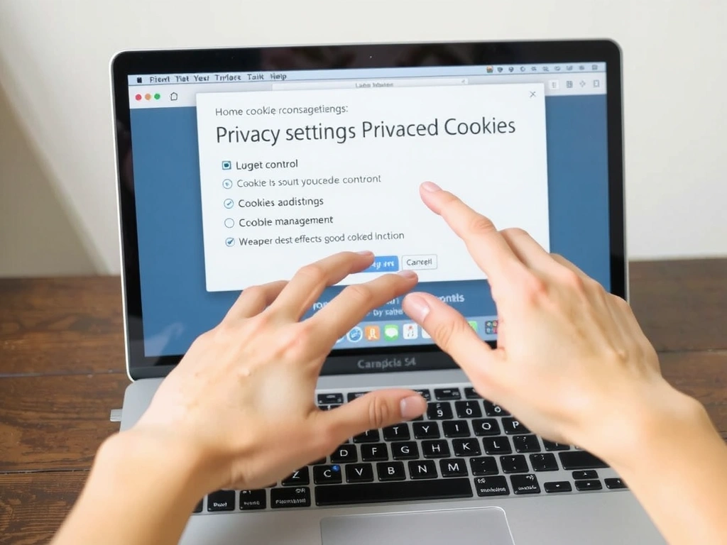 Persona gestionando la configuración de privacidad en una pantalla de ordenador