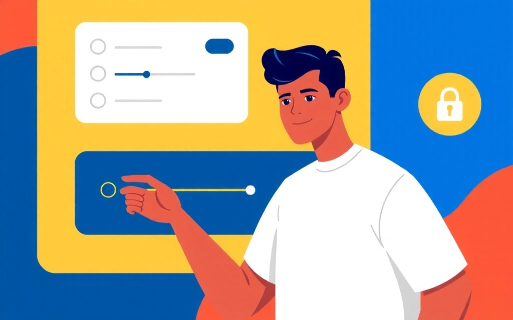 Ilustración de un usuario controlando sus datos en una interfaz digital